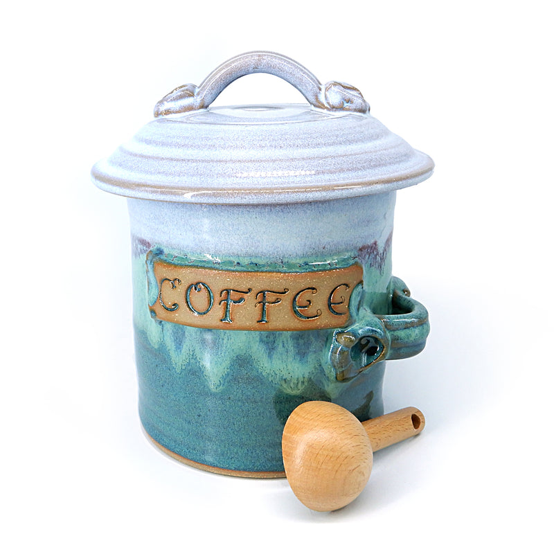 Coffee Canister w/Spoon Green