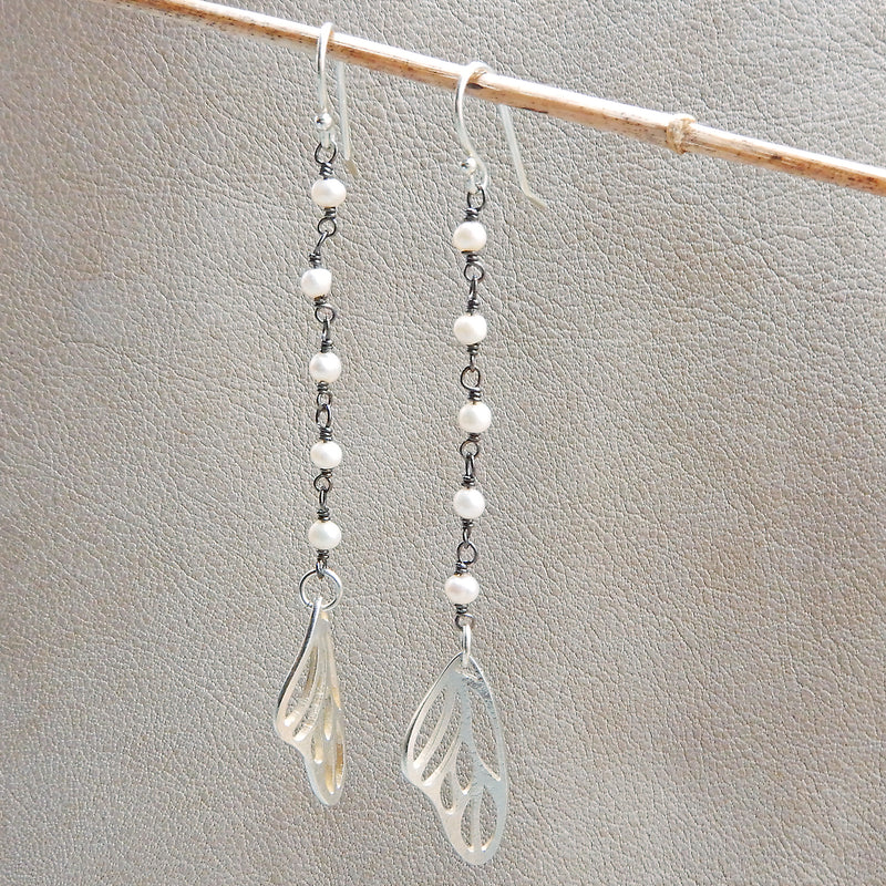 Pearly Fairy Wing Earrings