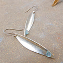 Silver Gemstone Leaf Earring