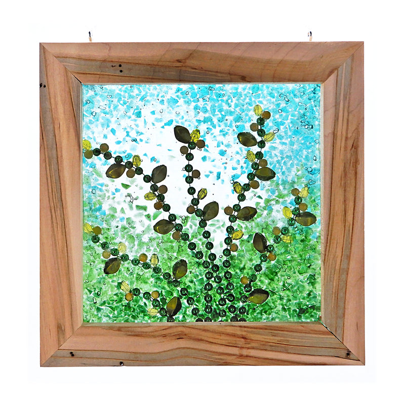 Forsythia Flowers w/Wood Frame 10X10