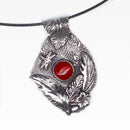 Silver Coral Nature Scene Pendant