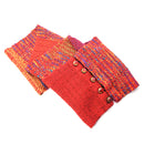 Red Mix Rayon/Ctn Blend Button Scarf 1