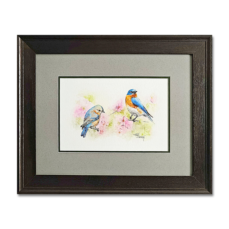 Eastern Bluebirds 18X22 Watercolor