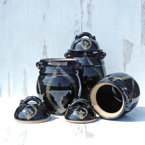 Canister Set of 3 BLK