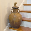 Extra Large Tan Lidded Urn