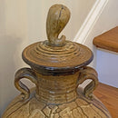Extra Large Tan Lidded Urn
