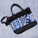 Loretta Pouch - Black Leather w/Blue Trailhead Pendleton Panel