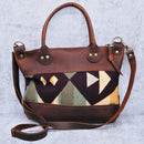 Loretta Pouch - Brown Leather w/Arrow Pendleton Panel