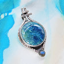 Geometric Green and Blue Pendant