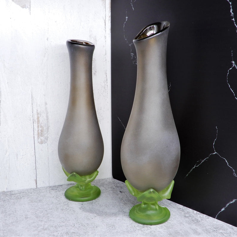 Sanded Brown/Green Stem Vase