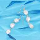 Vertical Pearl Dangle Earring in Gold