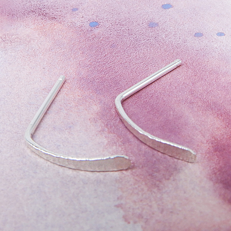 Hammered Bar 1/2" Earring in Silver