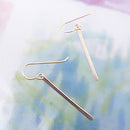 Vertical Short Bar Earring in Gold