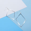 Diamond Drop Earrings Lg in Silver