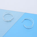 Double Hoop Post Earring Med in Silver