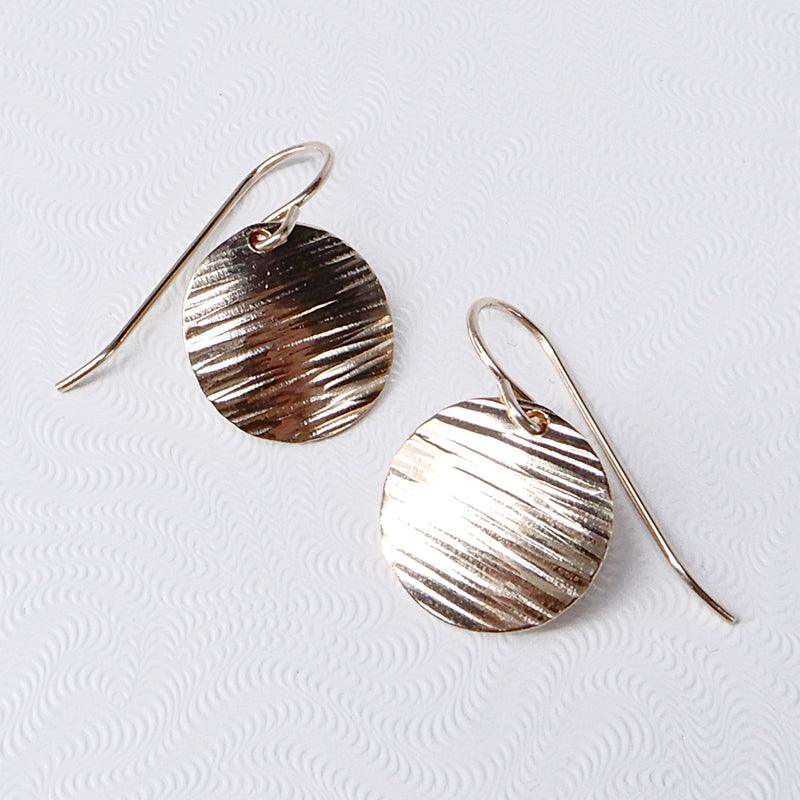 Hammered 1/2" Gold Disc Earring