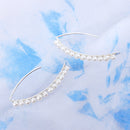 Wrapped Silver Channel/Pearl Long Earring