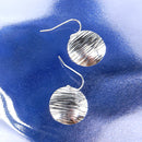 Hammered 3/4" Silver Disc Earring