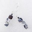 Dendrite Cube Long Arch Earring in Silver