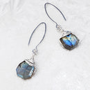 Labradorite Slice Arch Earring in Silver