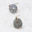Labradorite Stud Earring in Gold