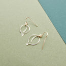 Forged Leaf Dangle Earring Lg in Gold