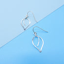 Forged Leaf Dangle Earring Lg in Silver