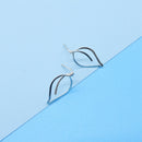 Forged Leaf Post Earring Med in Silver