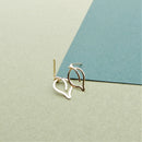 Forged Leaf Post Earring Sm in Gold