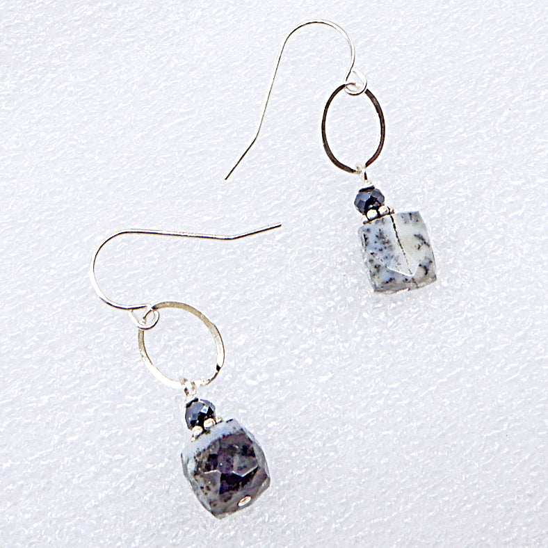 Dendrite Opal Link Earring in Silver