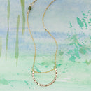 Hammered Curve Bar Necklace in Gold