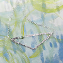 Hammered Closed V Necklace in Silver
