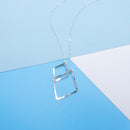 Interlocking Diamonds Necklace in Silver