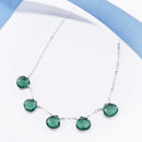5 Indicolite Briolette Drops Adjustable Necklace in Silver