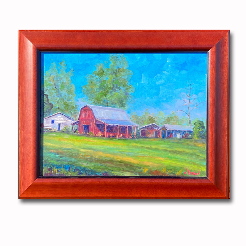 Red Barn At Bold Rock 16X20 Oil On Canvas