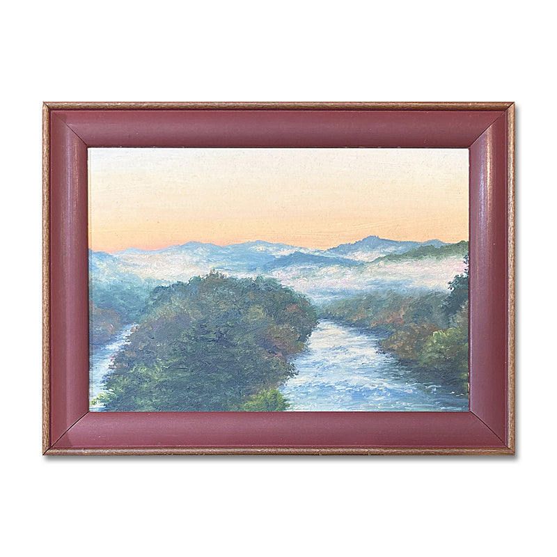 French Broad Sunrise 6X8 Oil On Board