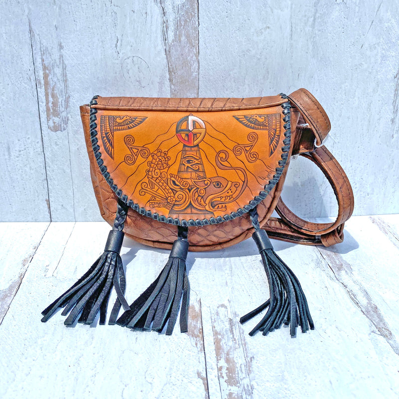 celtic leather backpack Egyptian/Mayan/Celtic/Native Sporron Bag