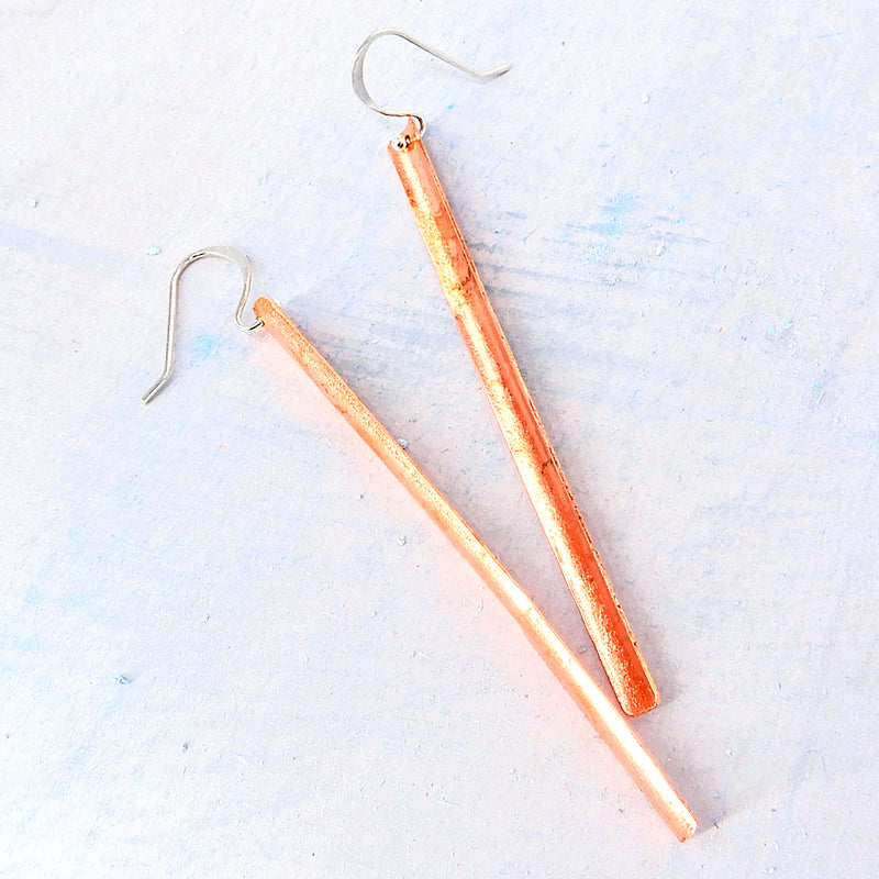 Copper Long Bar Earring