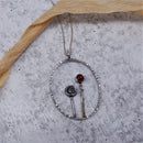 Flowers with Gemstone and Gold Necklace