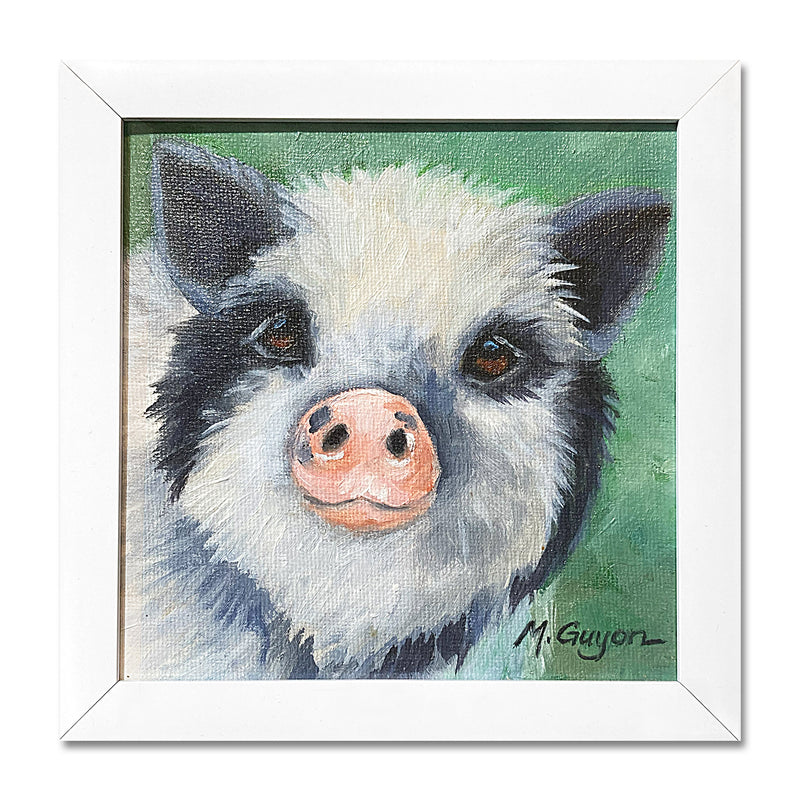 Cute Pig 6X6 Oil On Canvas