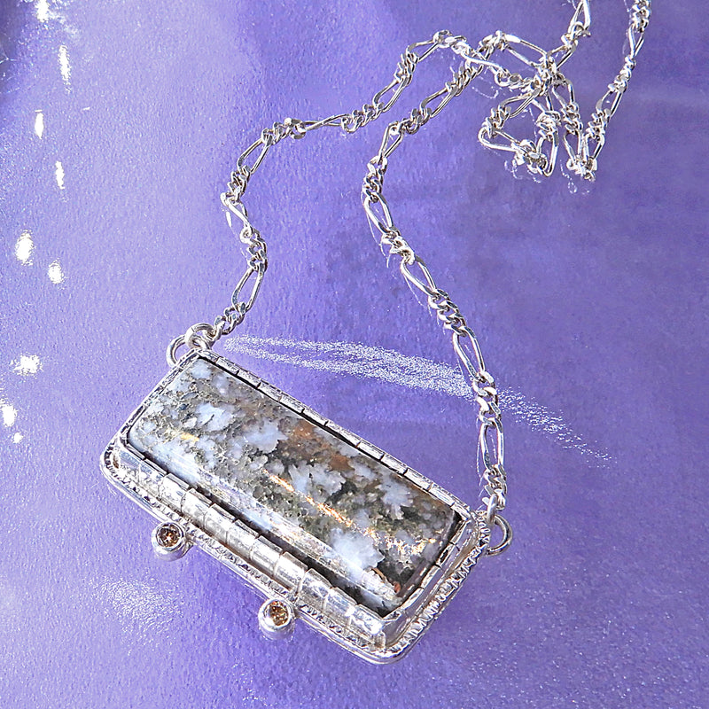Chiseled Bar With Silver Ore Necklace
