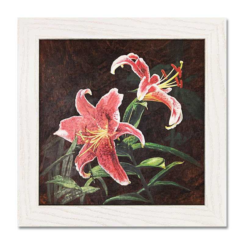 Oriental Lilies 14X14 Oil On Wood Panel