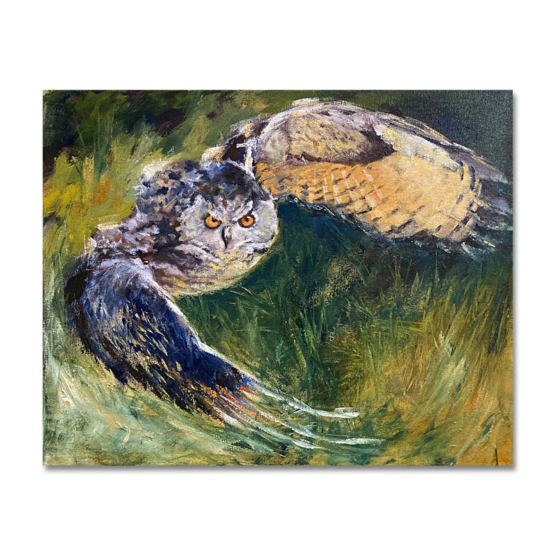 Hunting (Owl) 16X20 Oil On Canvas