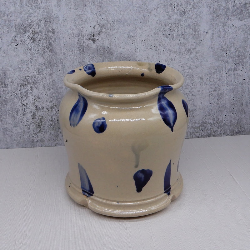Cream/Blue Utensil Holder/Vase