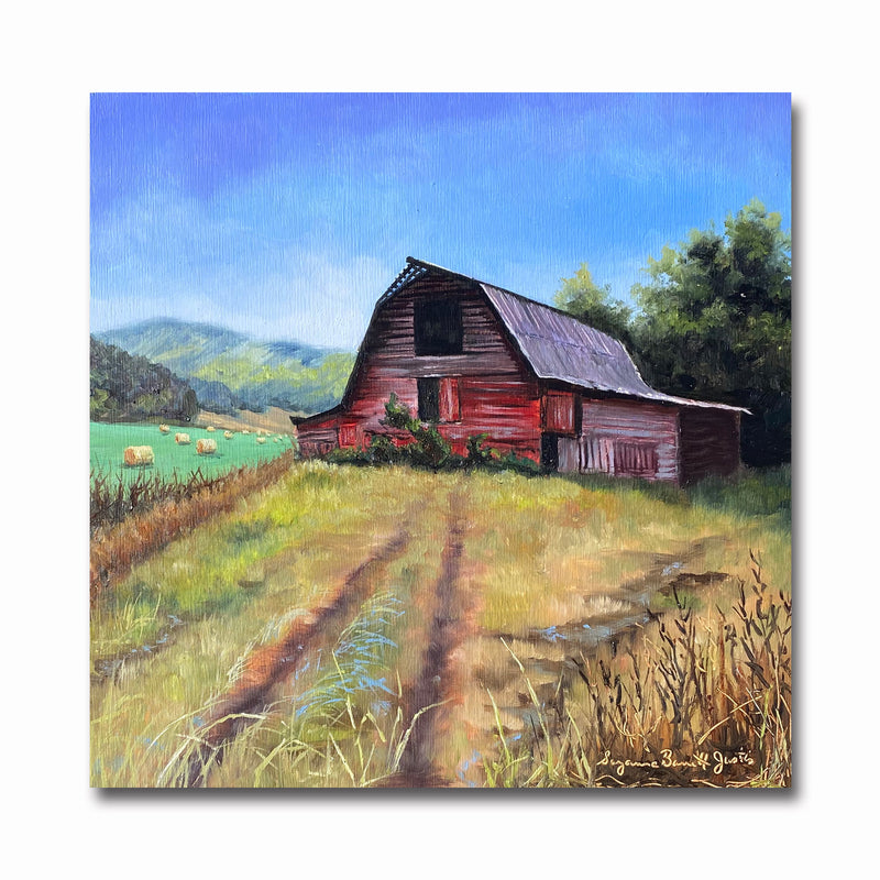 North Carolina Barn 12X12 Oil On Canvas