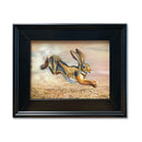 Rabbit Running 14X17 Oil On Board