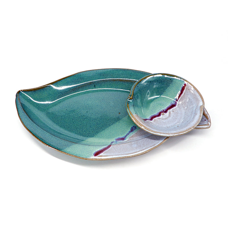 Wave Tray w/Bowl Green