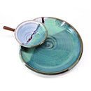 Plate w/Cup-Spreader Knife Green