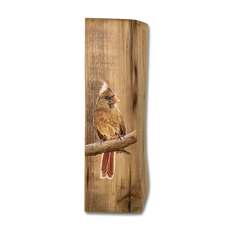Female Cardinal Acrylic On Wood Board