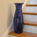Extra Tall Cobalt Crystalline Vase